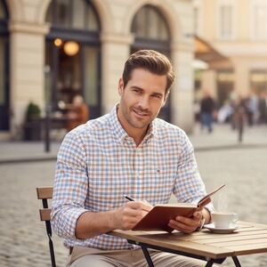 Tommy Hilfiger 2008 Y2K Plaid Button Down Shirt Mens Large Orange Blue Classic